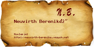 Neuvirth Bereniké névjegykártya